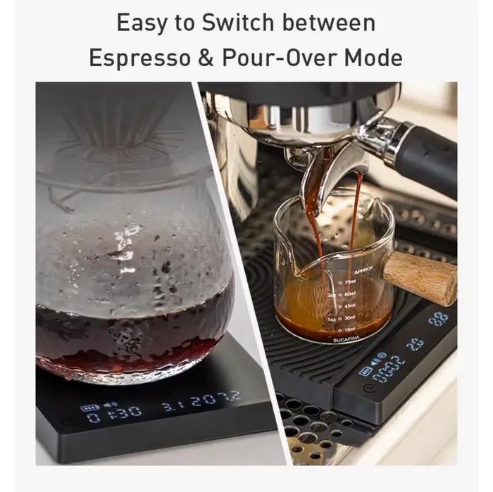 TIMEMORE Store miroir noir Mini nouvelle balance de cuisine expresso café alimentaire avec temps USB