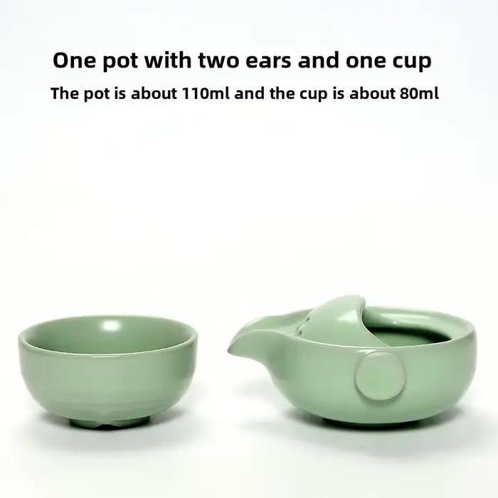 Service à thé domestique, théière, tasse Portable d'extérieur, service à thé Kungfu, une Pot, deux t