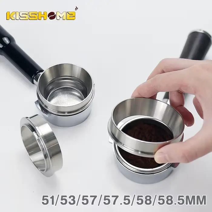 Anneau de dosage de café en acier inoxydable, entonnoir, 51mm, 53mm, 57mm, 57.5mm, 58mm, 58.5mm, por