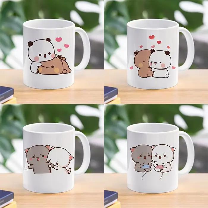 Panda Bear Bubu Dudu café lait tasse moka chat Panda ours Couple tasse de noël Kawaii tasses tasses 