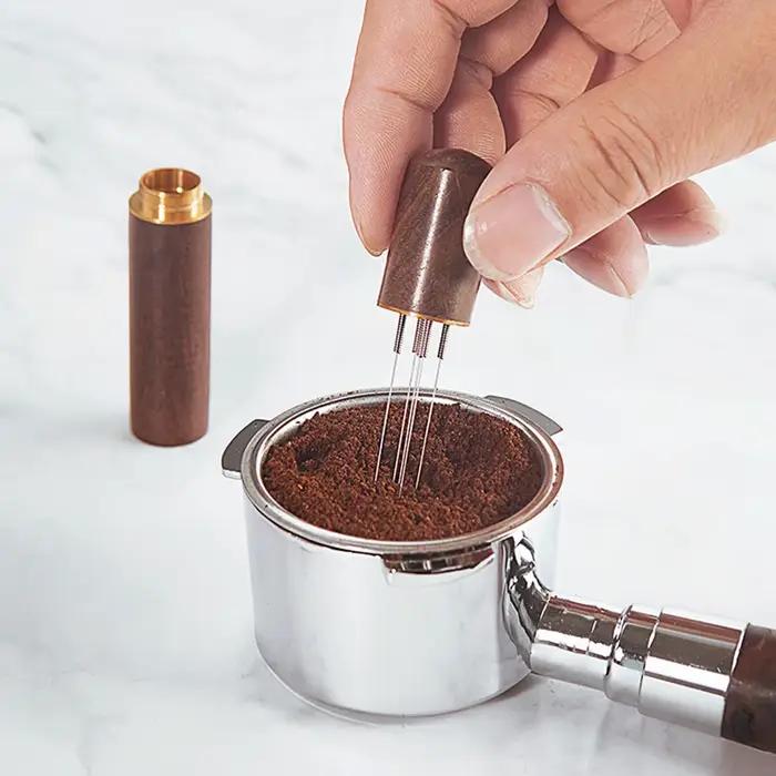 Agitateur de poudre à expresso en acier inoxydable, distributeur de doseur de café, niveleur, outils