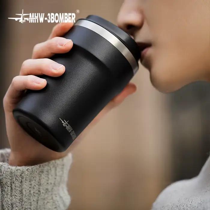 Tasses portables MHW-3BOMBER 360ml, tasse thermique pour café, eau, en acier inoxydable, tasse d'ext