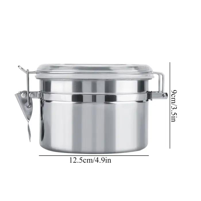 Récipient à café scellé sous vide en acier inoxydable, pot de rangement de grains de café pour la cu