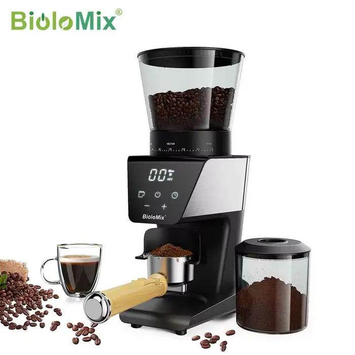 BioloMix Moulin à café électrique automatique avec 30 vitesses pour café expresso américain verser s