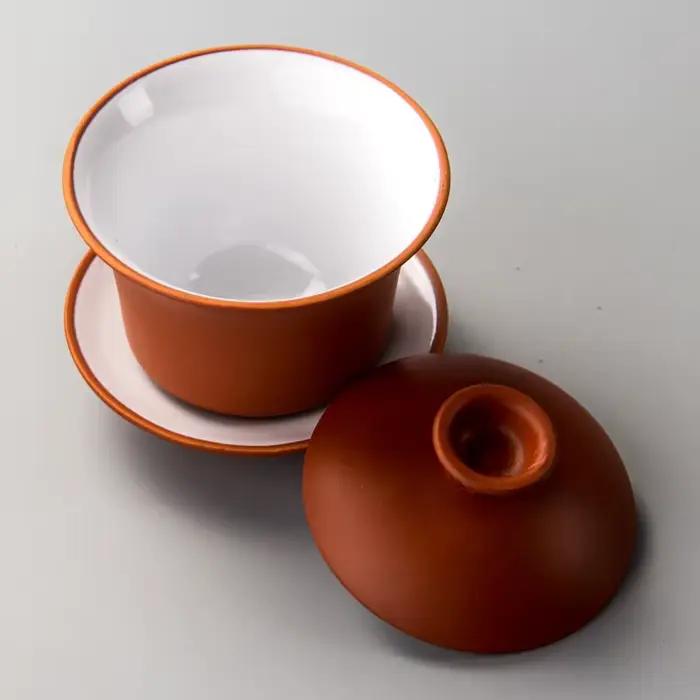Tasse à thé chinoise Gaiwan en argile violette, tasse à thé élégante, tasse à thé Mickey en couvercl