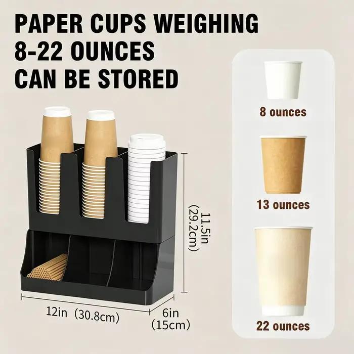Organisateur de comptoir à 6 compartiments pour dosettes de café, thé et sirops, pour cuisine, burea