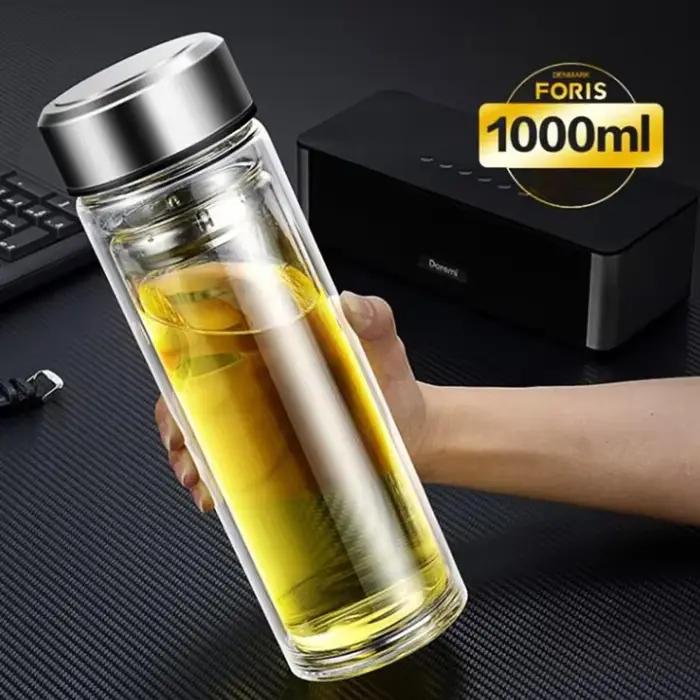 Bouteille de thé étanche de 1000ML avec infuseur, en acier inoxydable, Double paroi, Portable, tasse