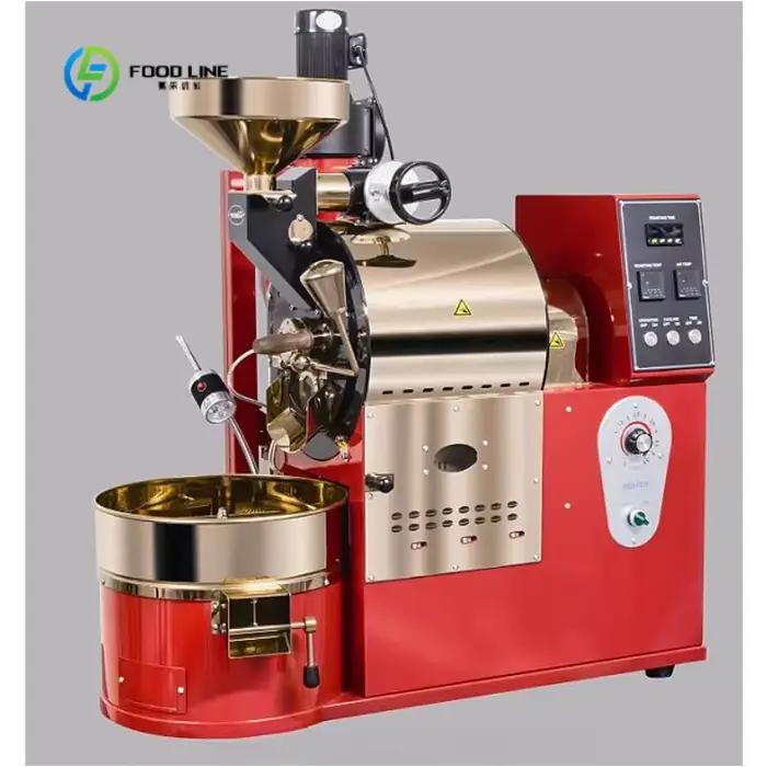 Machine à torréfier le café en tambour, 1 kg/2 kg, électrique/gaz, avec contrôle de la température, 