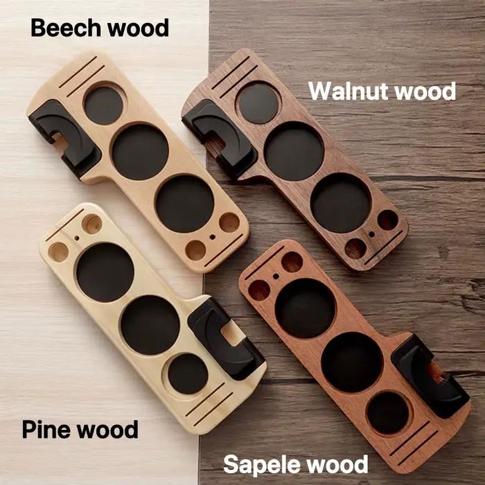 Support de Tamper et Porte-Filtre en Bois de Noyer pour Accessoires d'Espresso 51MM 54MM 58MM – Stat