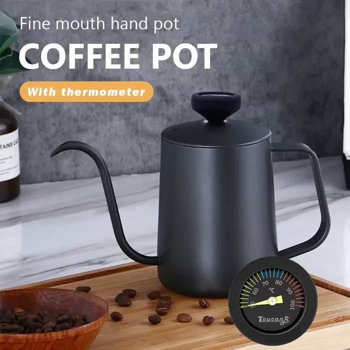 Bouilloire à café goutte à goutte avec revêtement antiadhésif Therye.com, théière à col de cygne, ac
