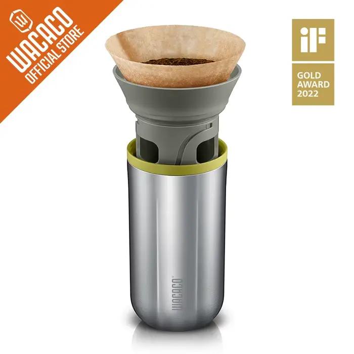 WACACO-Cafetière goutte à goutte portable en acier inoxydable, avec filtre en papier 10 cônes