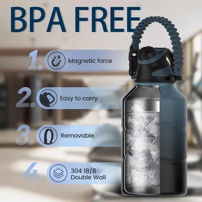 FEIJIAN Thermos bouteille 1,9L grande capacité en acier inoxydable bouteille d'eau thermique flacon 