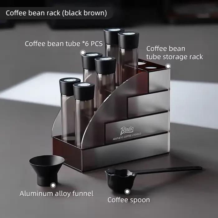 BINCOO Conteneur de stockage de grains de café Tubes de grains de café à dose unique avec 6 tubes av
