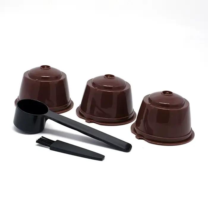Tasse filtrante à café Dolce Gusto, 3 pièces, filtres à capsules de café réutilisables avec cuillère