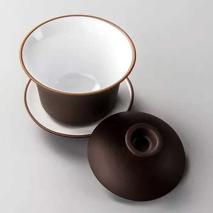 Tasse à thé chinoise Gaiwan en argile violette, tasse à thé élégante, tasse à thé Mickey en couvercl
