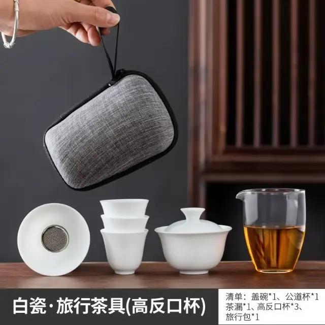 Service à thé portable en céramique pour le kung-fu chinois, ensemble théière et tasses Gaiwan de vo
