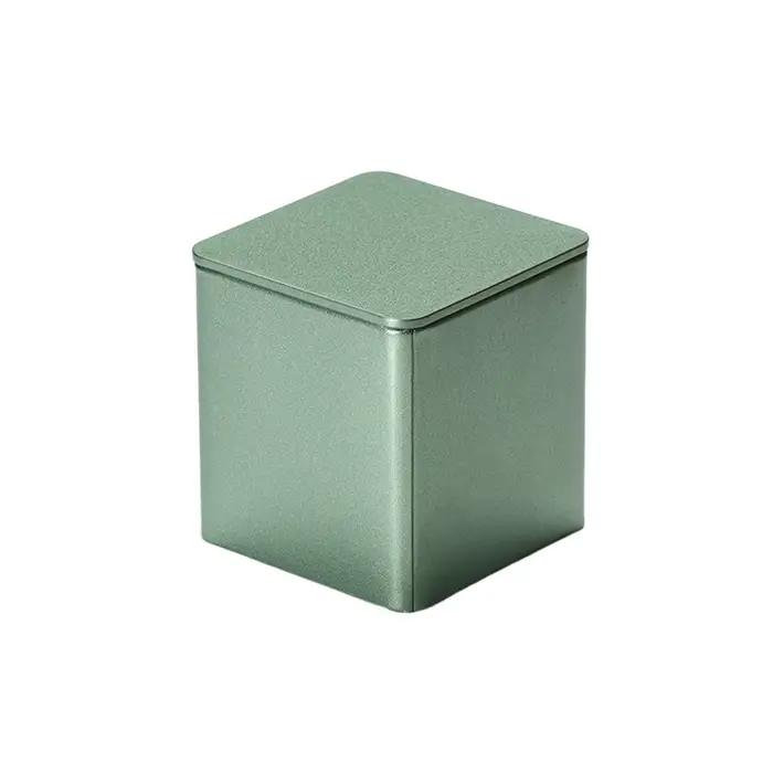 Boîte à thé en fer blanc de qualité Hiqh, grande capacité, boîte à thé carrée scellée, pot de thé ré