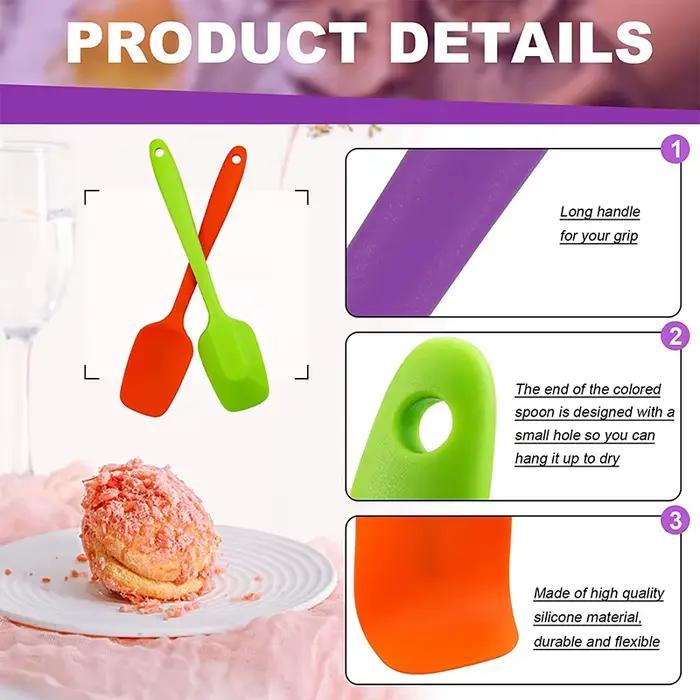 LMETJMA 28cm spatules en Silicone cuillère résistante à la chaleur spatule cuillère antiadhésive gra