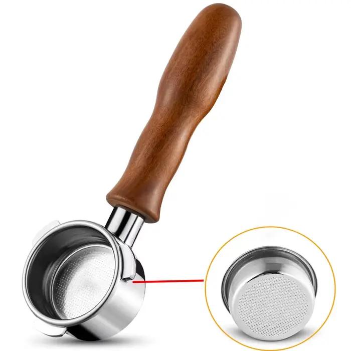 Porte-filtre à café sans fond pour machine à expresso Hiinvasive, acier inoxydable, 51mm, 3 oreilles