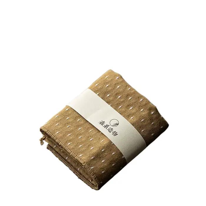Serviette à thé en coton et lin absorbant l'eau, Style japonais, carré propre, accessoire de cérémon