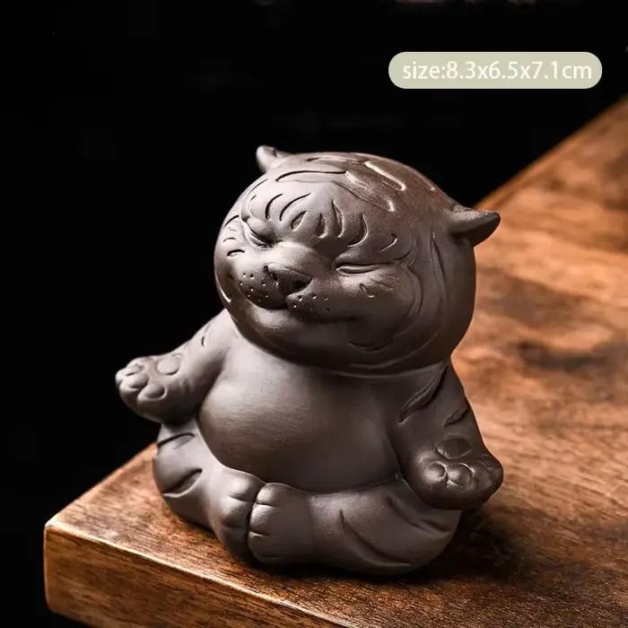 Animal de compagnie de thé en argile violette chinoise, sculpture faite à la main, décoration animal