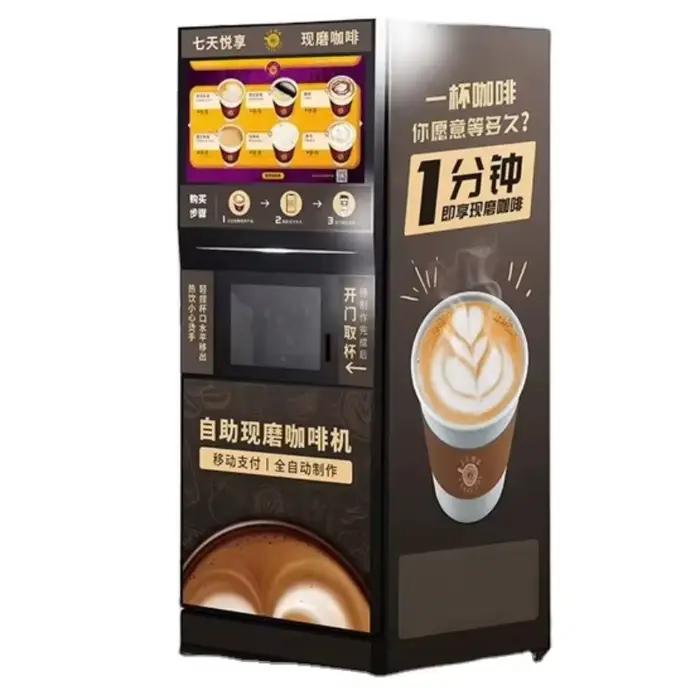Distributeur automatique de café Nespresso à broyage frais et design personnalisé, acceptant les bil