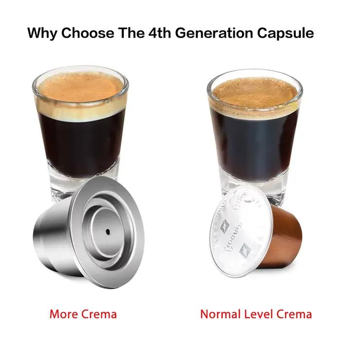 Capsules de café réutilisables pour Nespresso, filtre à café en acier inoxydable, expresso Crema, no