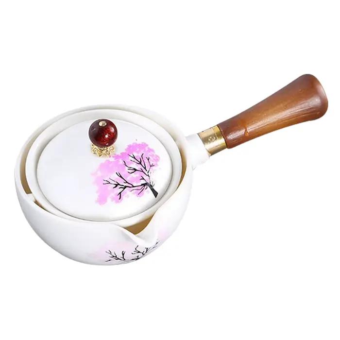 Service à thé chinois Gongfu en porcelaine, théière Portable avec théière rotative à 360 degrés, thé