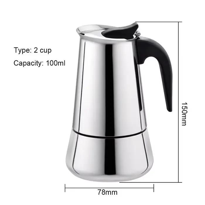 Cafetière expresso Portable 100ml/200ml/300ml/450ml, Pot Moka en acier inoxydable, bouilloire pour B