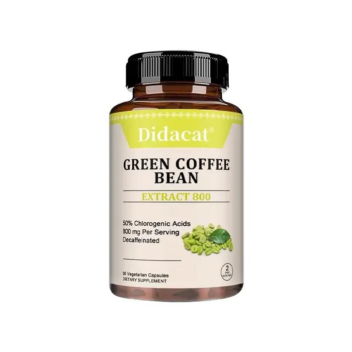 Extrait de grain de café vert - 800 mg, 50 % d'acide chlorogénique soutient les objectifs de poids, 