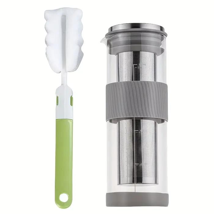 Carafe à café froid avec brosse de nettoyage, 800 ml, pour thé glacé et café froid, idéale pour le r