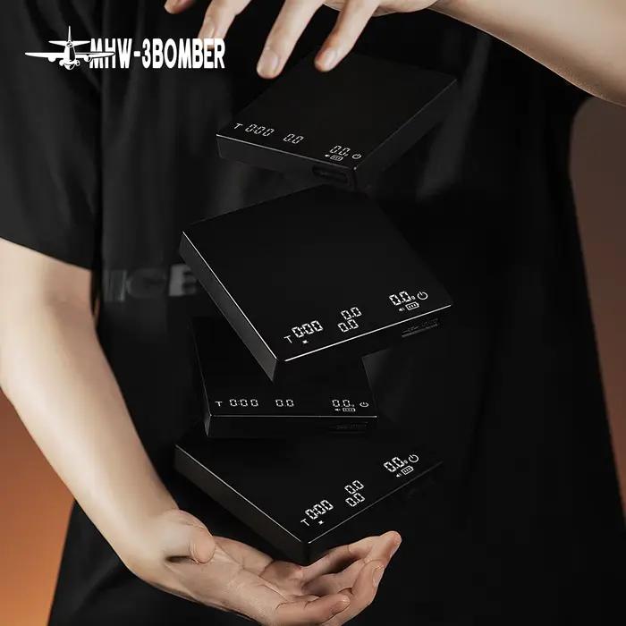 Balance à café intelligente MHW-3BOMBER, minuterie 2kg/0.1g, balance de cuisine de haute précision, 