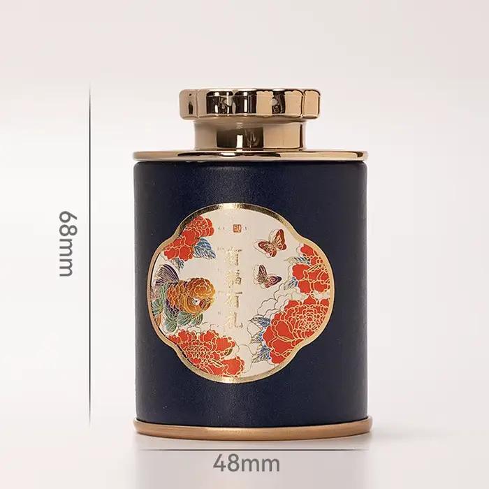 Boîte à thé chinoise rétro vide, pot scellé, petite boîte de rangement portable pour voyage, contene