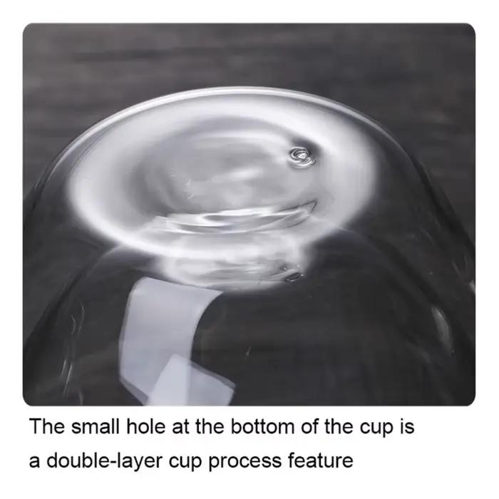 Tasse en verre à Double paroi, isolation thermique, transparente, faite à la main, pour boissons au 