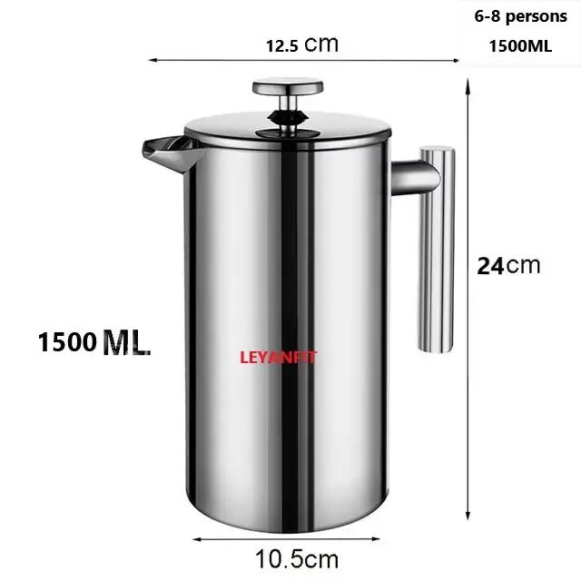 Machine à café expresso en acier inoxydable, 1,5 l/2l, presse française, cafetière à Double paroi is