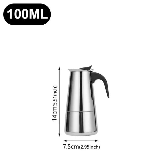 Cafetière Moka en acier inoxydable 2/4/6/9 tasses, cafetière à filtre pour espresso, latte, pour cui