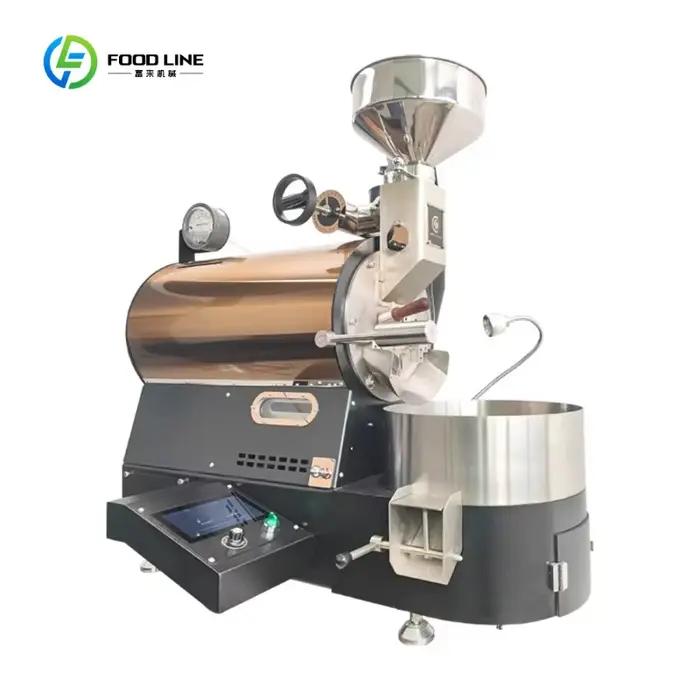 Machine à torréfier les grains de café, équipement de torréfaction, torréfacteur à tambour avec plat