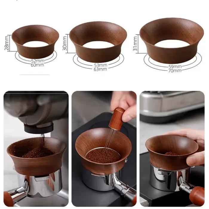 Coupelle doseuse à café 51/58 mm en bois de noyer, entonnoir doseur pour expresso, bol de préparatio