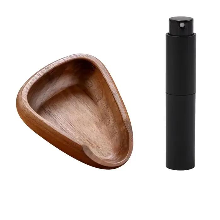Tasse doseuse de grains de café en bois avec ensemble de flacons pulvérisateurs, plateau de mesure d