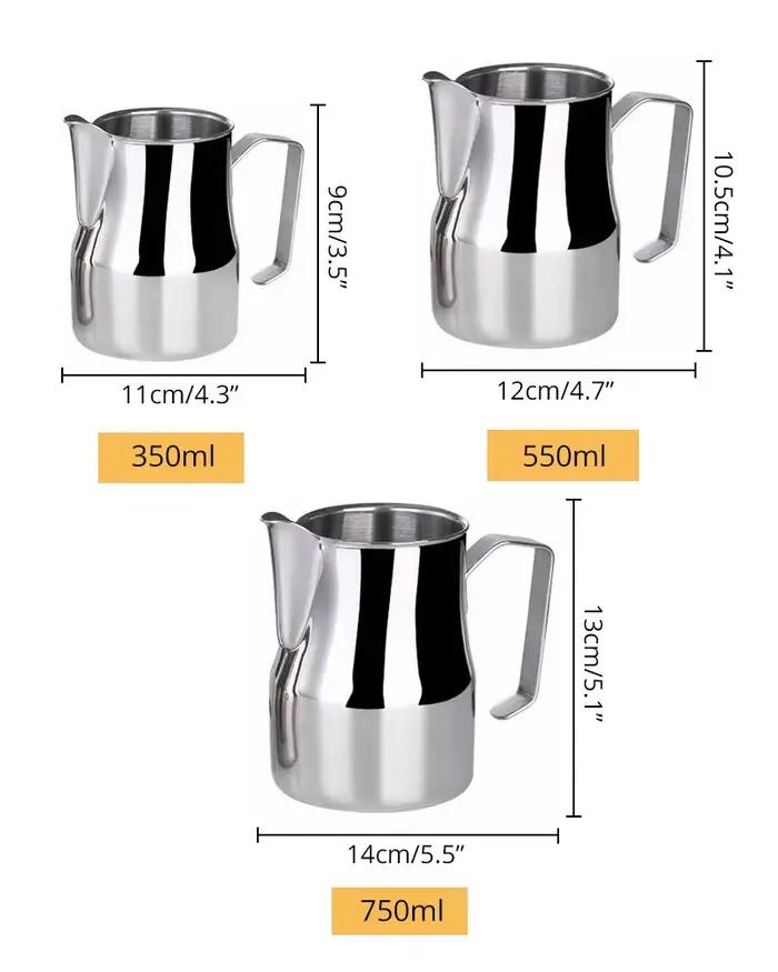 Pichet à mousse de lait en acier inoxydable, pichet à lait professionnel, expresso café Barista arti