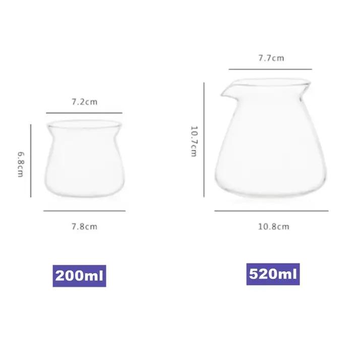 Nouveau cafetière en verre de 520ml, Carafe à café, serveur de café de 200ml 275ml pour cafetière ve