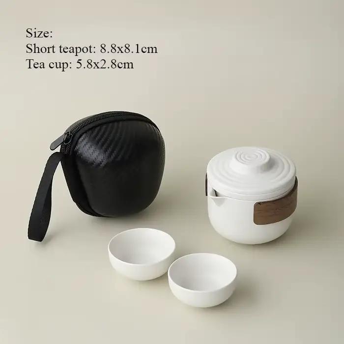 Kuaike – service à thé Kung Fu en céramique, une Pot, quatre tasses, Camping en plein air, Portable,