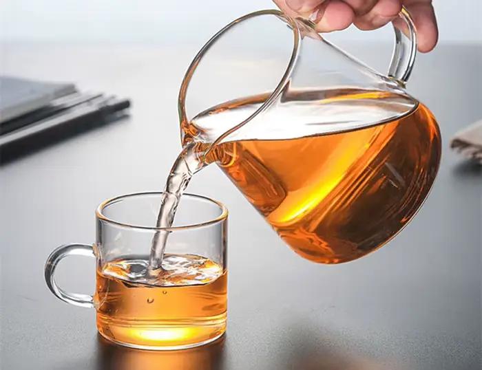 Théière en verre transparent résistant à la chaleur, tasse juste, théière Cha Hai avec infuseur, bou
