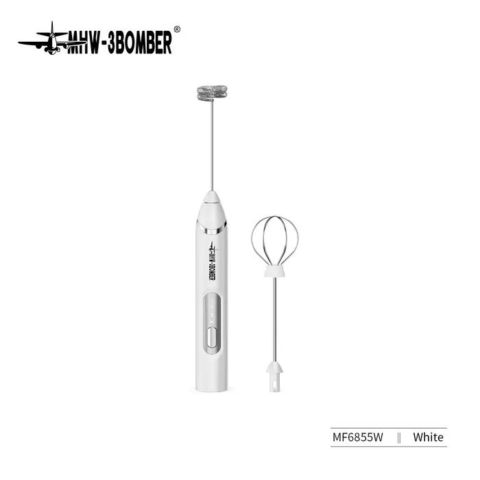 Mousseur à lait électrique portatif Rechargeable MHW-3BOMEBR, fouet en acier inoxydable, mélangeur d