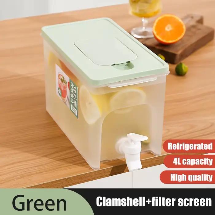 Bouilloire froide 4L, réfrigérateur avec robinet, bouteille de limonade domestique, verres, récipien