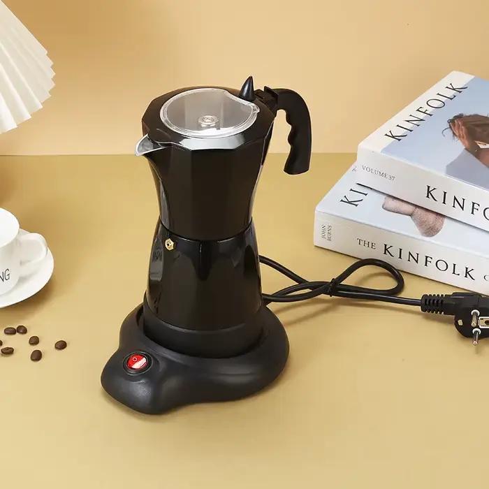 Cafetière électrique portable en aluminium de 300 ml/6 tasses, cafetière italienne rapide, percolate