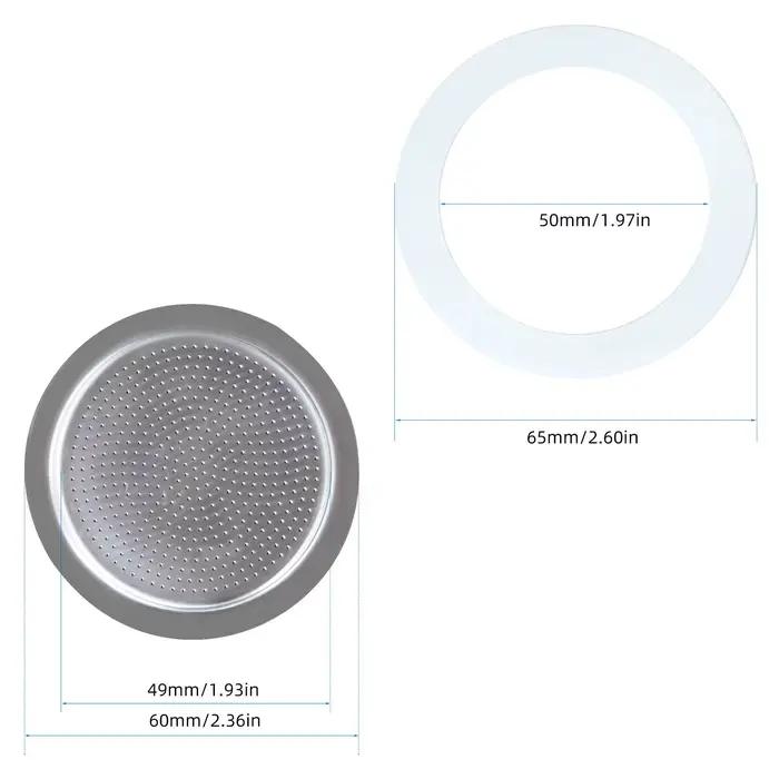 Joints de rechange en Silicone pour cafetière expresso de cuisinière, 4 tailles de tasses et écran f
