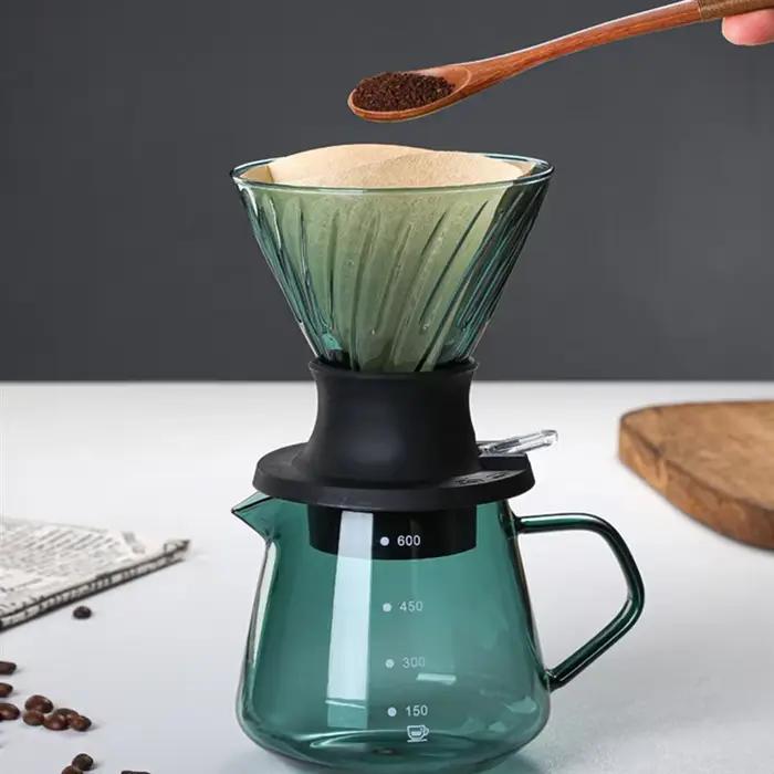 Goutteur à immersion en verre pour cafetière, verser sur la cafetière, goutte à goutte en forme de V