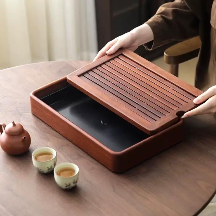 Plateau à thé Kung Fu en bois de rose massif, adapté à la maison et au bureau, petit plateau à thé a