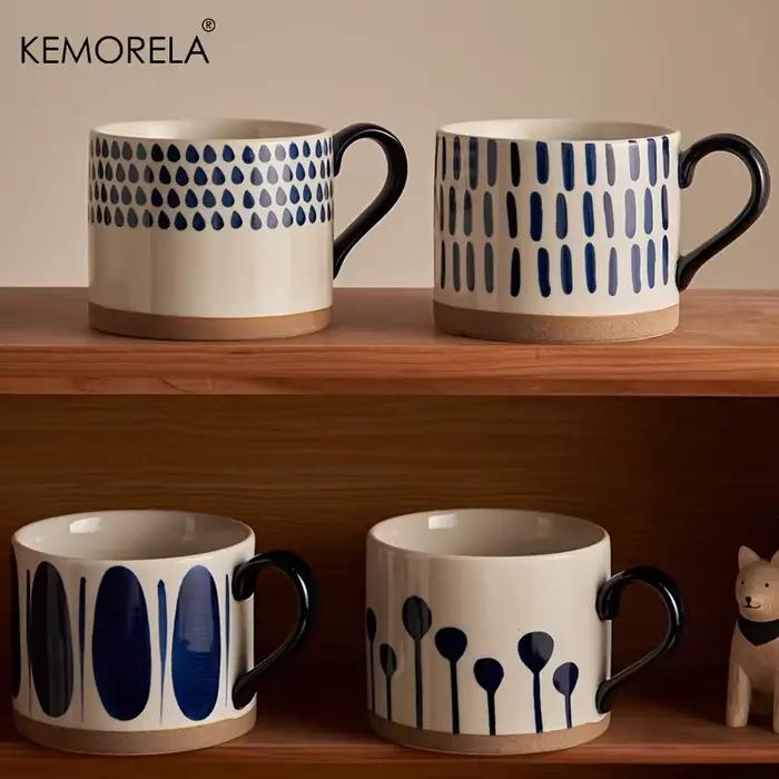 KEMORELA 1 pièces 450ML tasse en céramique nordique café tasse à lait avec poignée rétro grande capa